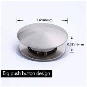 NEW Bathroom Sink Brushed Nickel Anti Clog pop up drain stopper for vanity sinks